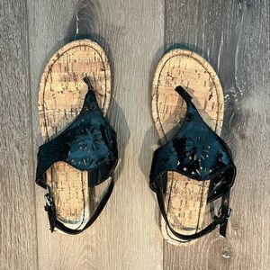 Black Cork Sandals